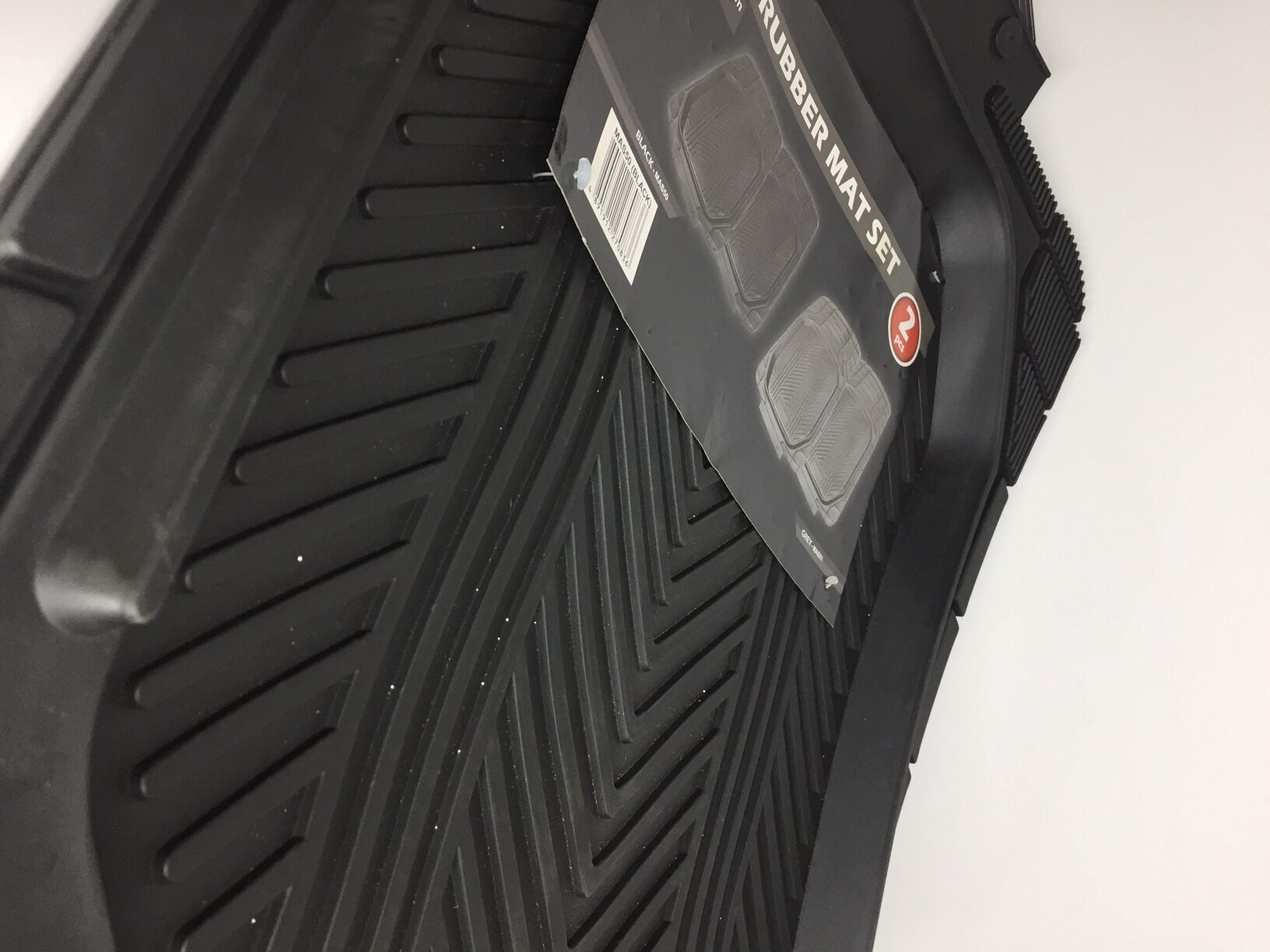 Heavy Duty Front Rubber Car Mat Set - 2 Piece - Black - Image 2