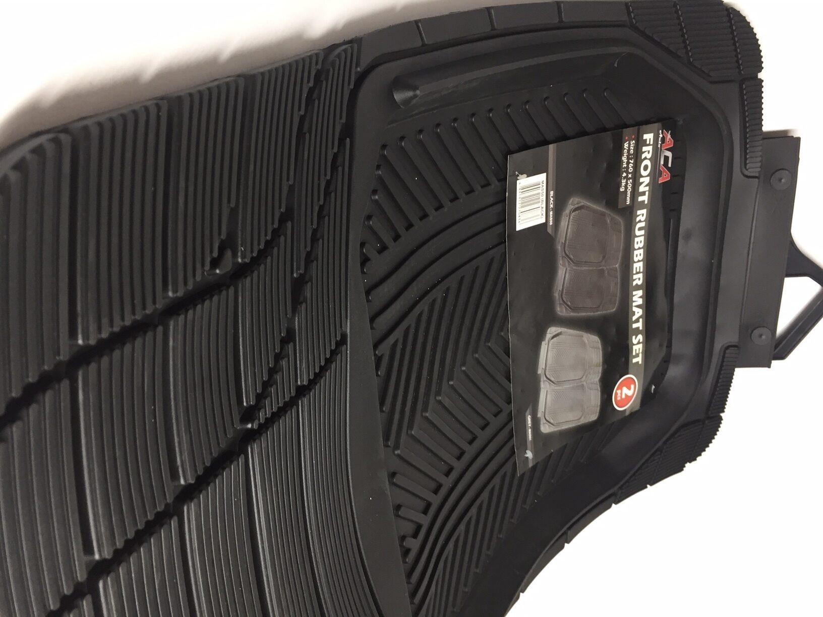 Heavy Duty Front Rubber Car Mat Set - 2 Piece - Black - Image 4