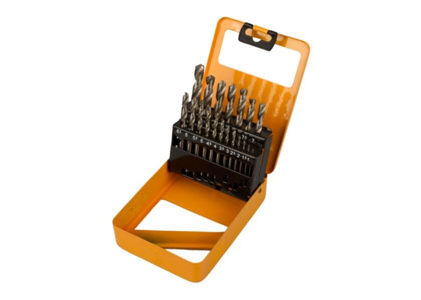 Hoteche Drill Bit Set, 19 Pieces Hss Twist Drill Bit Set Steel Case - Image 2