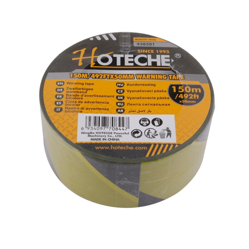 Warning Tape Yellow/Black 150m - Image 2