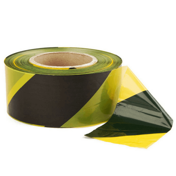 Warning Tape Yellow/Black 150m