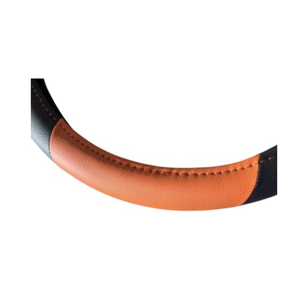 ACA Auto - Steering Wheel Cover - Black / Orange Faux Leather - Image 5