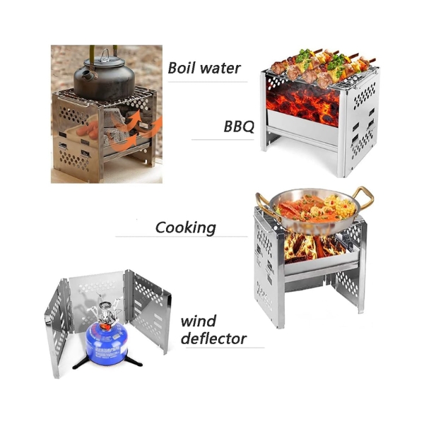 Portable Mini Braai Stand Stainless Steel with Bag - Image 5