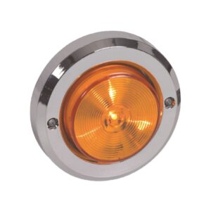Marker Lamp Amber 4 LED 2.5 Inch with Plastic Chrome Flange