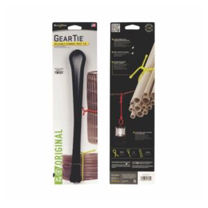 Gear Tie Reusable Rubber Twist Tie 24 Inch Black - 2PC