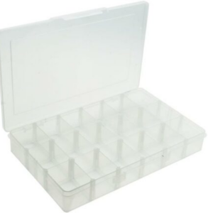 Plastic Box With Lid 18 Compartments