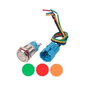 Switch Starter Metal with Light – Assorted Colours & Plug 12V 5Amp