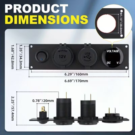 Charger Socket Panel 4 in 1 - Image 3