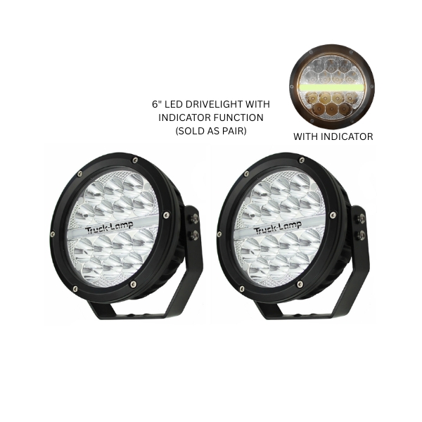 Truck-Lamp 6" 14×5W White LED Driving Lights with Indicator & DRL Function