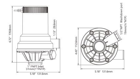 Seaflo Dual Port Livewell Pump 1600GPH 12V 8.4A - Image 3