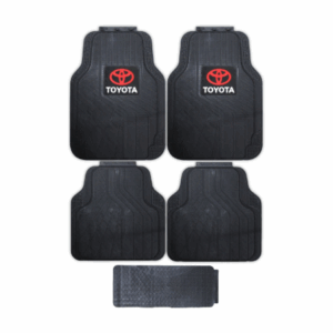 Car Mat Set Latex - Red Toyota Logo with White Letters