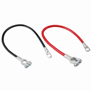 625mm Battery Cable – Black & Red, Terminal to Eyelet