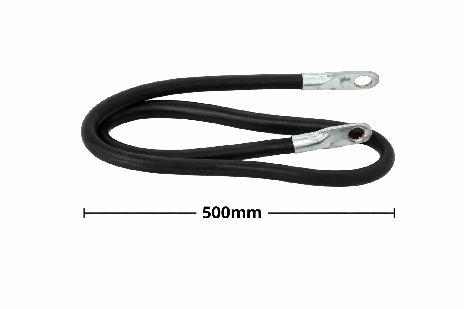 500mm Black Battery Cable – Eyelet to Eyelet