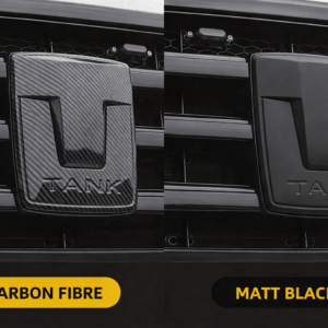 Front Badge Cover – GWM Tank 300 (Matt Black / Carbon Fibre)