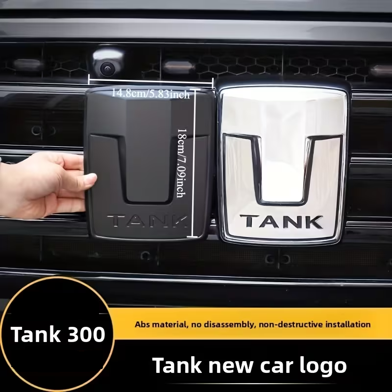 Front Badge Cover – GWM Tank 300 (Matt Black / Carbon Fibre) - Image 3