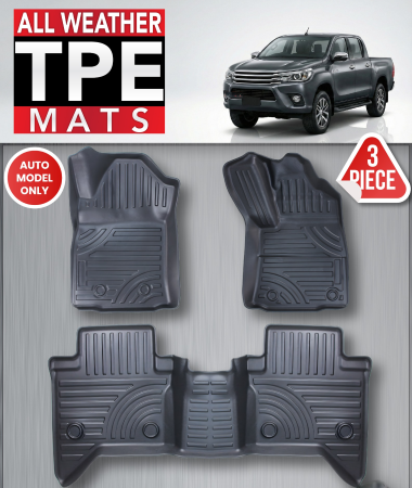 TPE Moulded Floor Mats – Toyota Hilux Double Cab 2016+ Automatic - Image 2