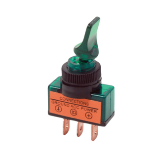 Duck Bill Toggle Switch with Light - Green