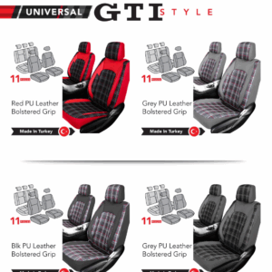 Universal Premium Seat Covers - Akra GTI Style - 11 Piece