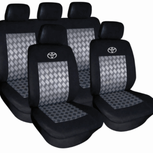 Seat Cover Set 9PC Black - Toyota Logo
