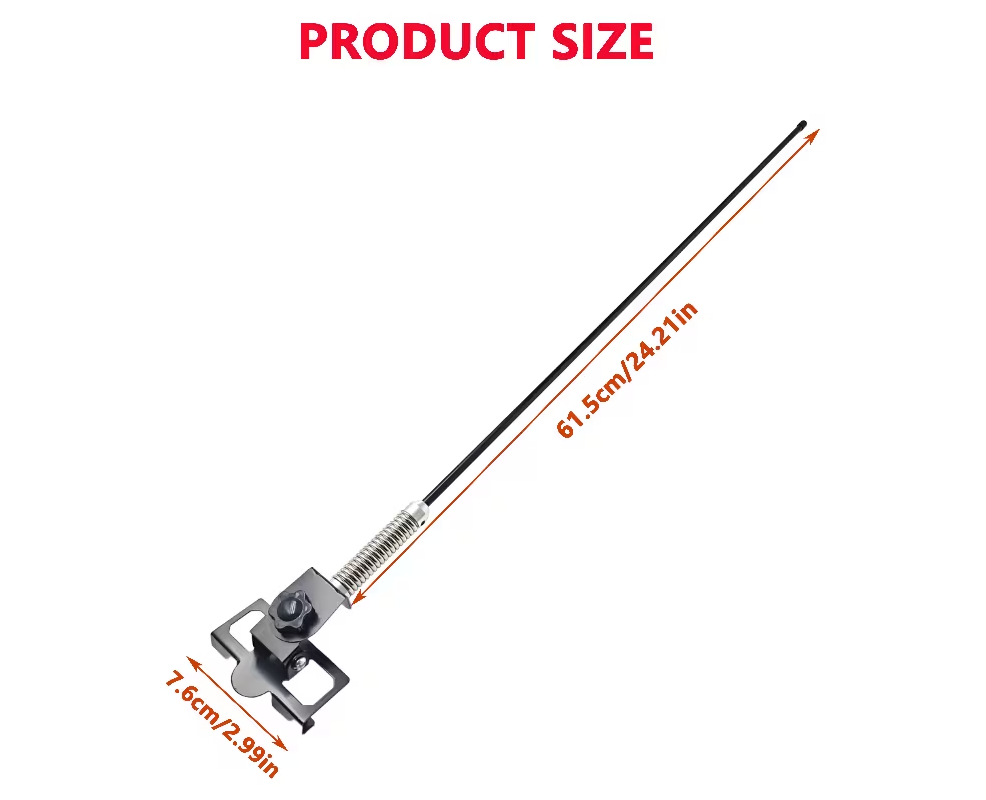 Trailer Flagpole 60cm with Mounting Base - Red - Image 2