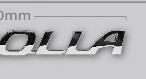 Badge Corolla Lettering Stick On Chrome 170mm