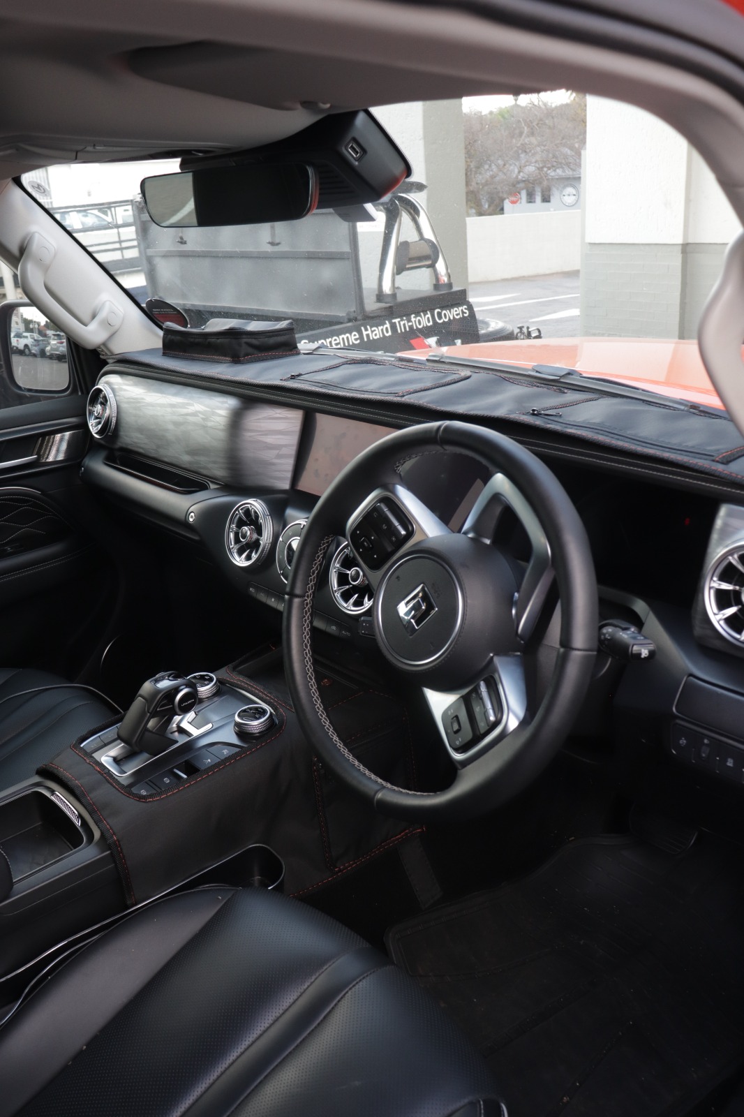 GWM Tank 300 Dash Cover Liner & Tank Console Cover - Black with Black Stitching