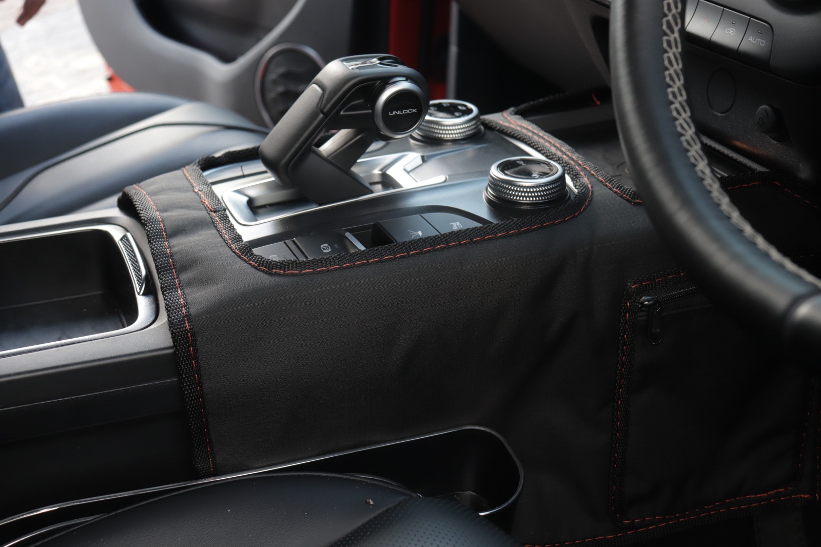 GWM Tank 300 Dash Cover Liner & Tank Console Cover - Black with Black Stitching - Image 11