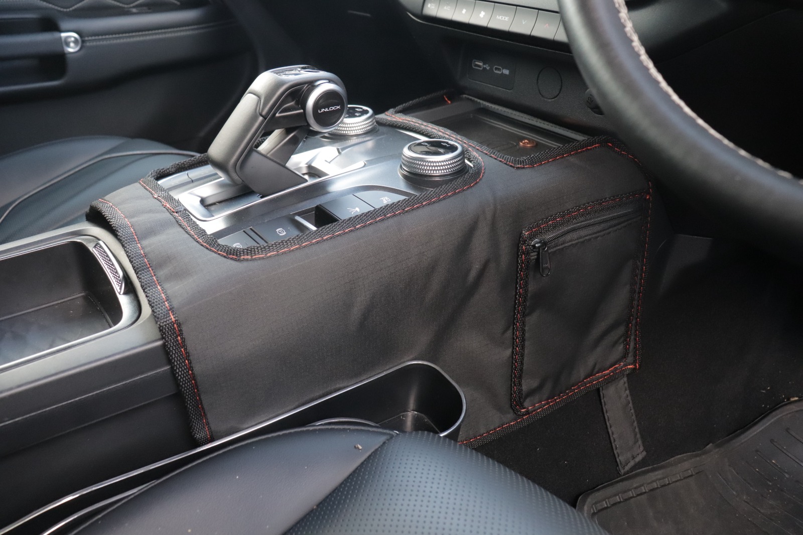 GWM Tank 300 Dash Cover Liner & Tank Console Cover - Black with Black Stitching - Image 10