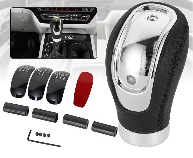 Universal Gear Knob 5 or 6 Speed - available in Black with Blue, Red or Black Stitch