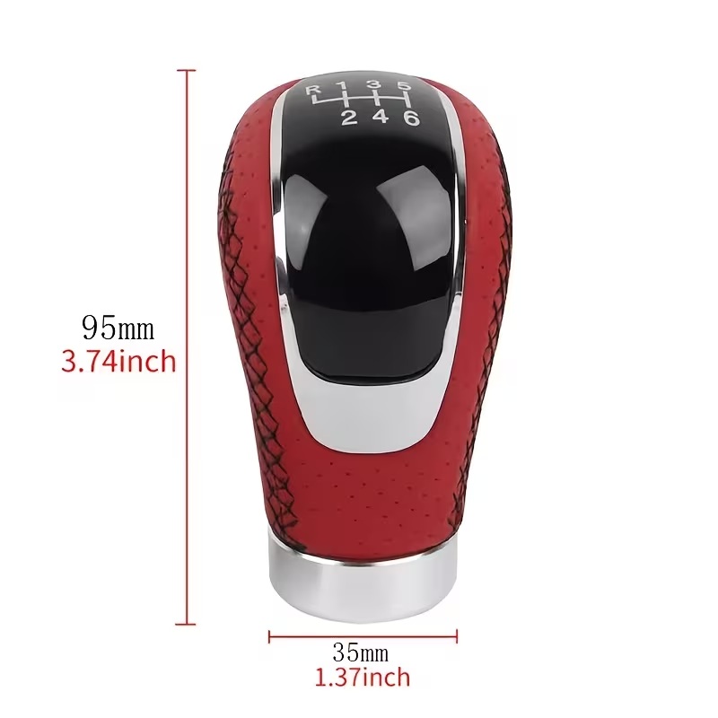 Universal Gear Knob 5 or 6 Speed - available in Black with Blue, Red or Black Stitch - Image 2