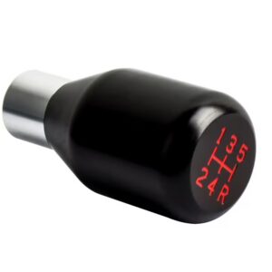 Universal 5 Speed Short Shifter Gear Knob - Black with Red