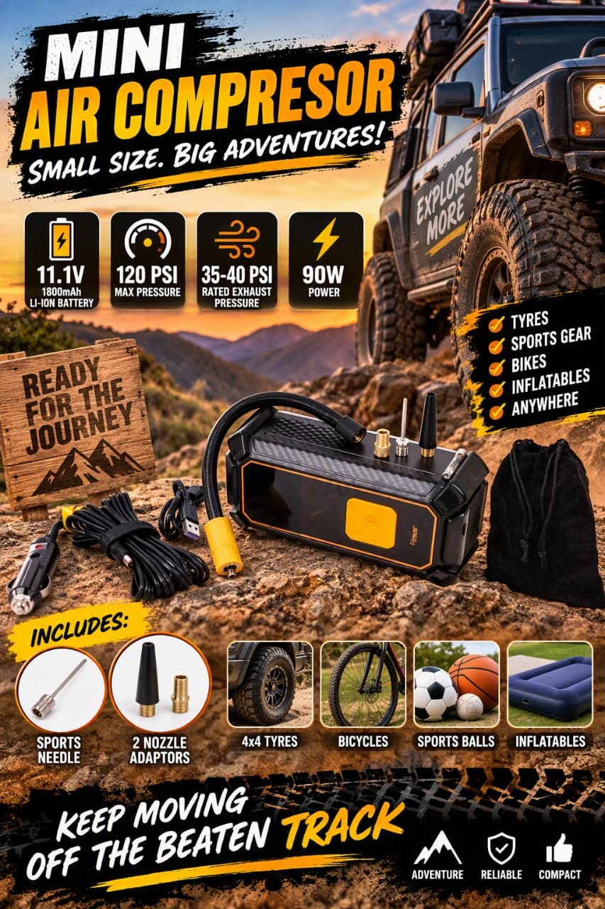 Mini Air Compressor 11.1V 1800mAh 120PSI